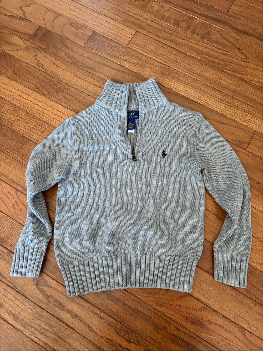 Polo by Ralph Lauren Youth Light Gray Half-Zip Sweater